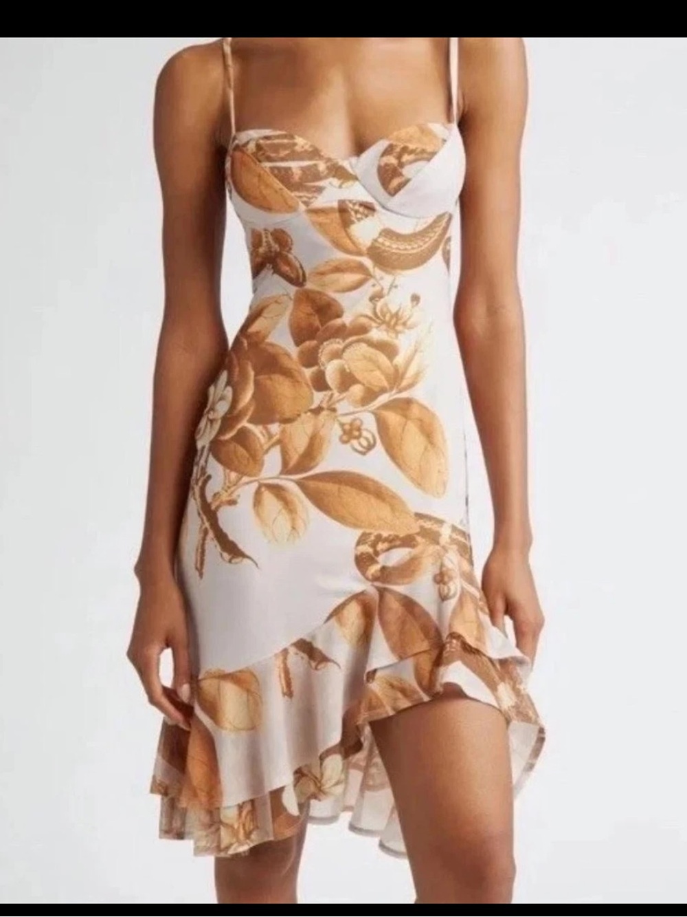 Miaou caterina Slip Dress with Floral & Snake Print